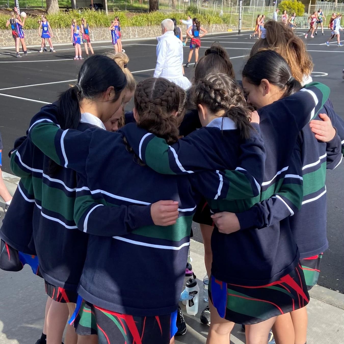 Students in Sports Huddle at Vermont Secondary College