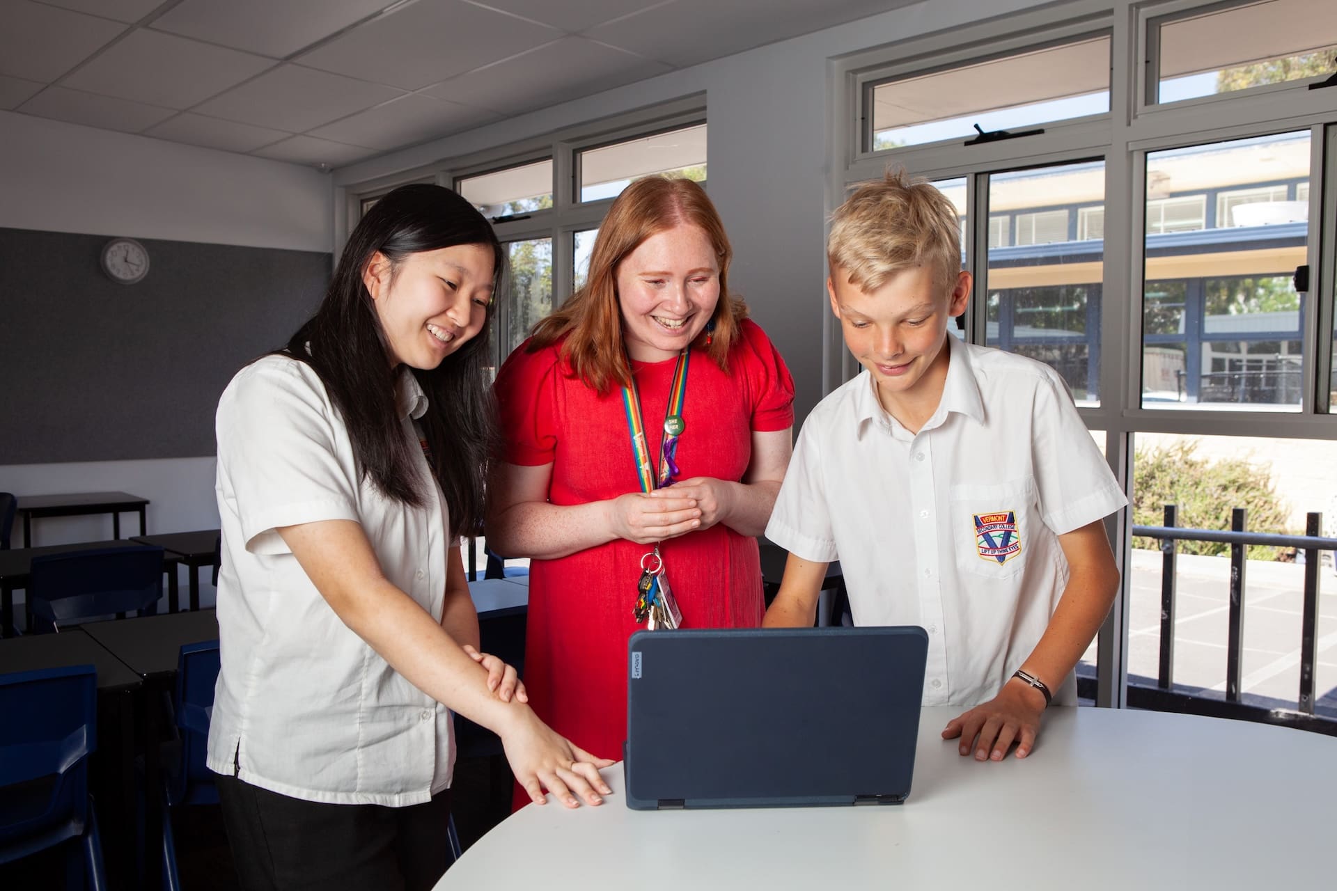 Teacher and Students at Vermont Secondary College